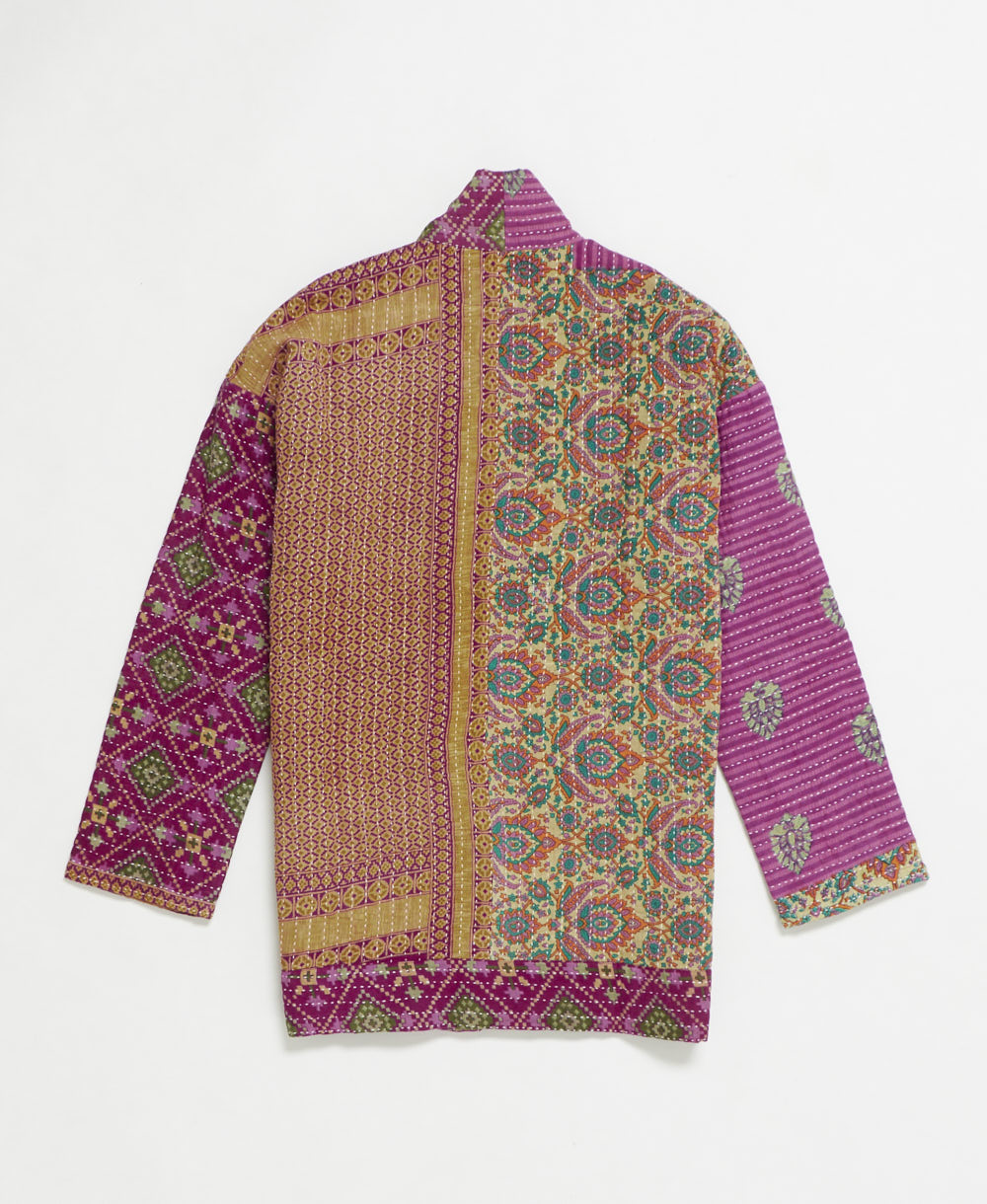 handmade open front cocoon quilted jacket