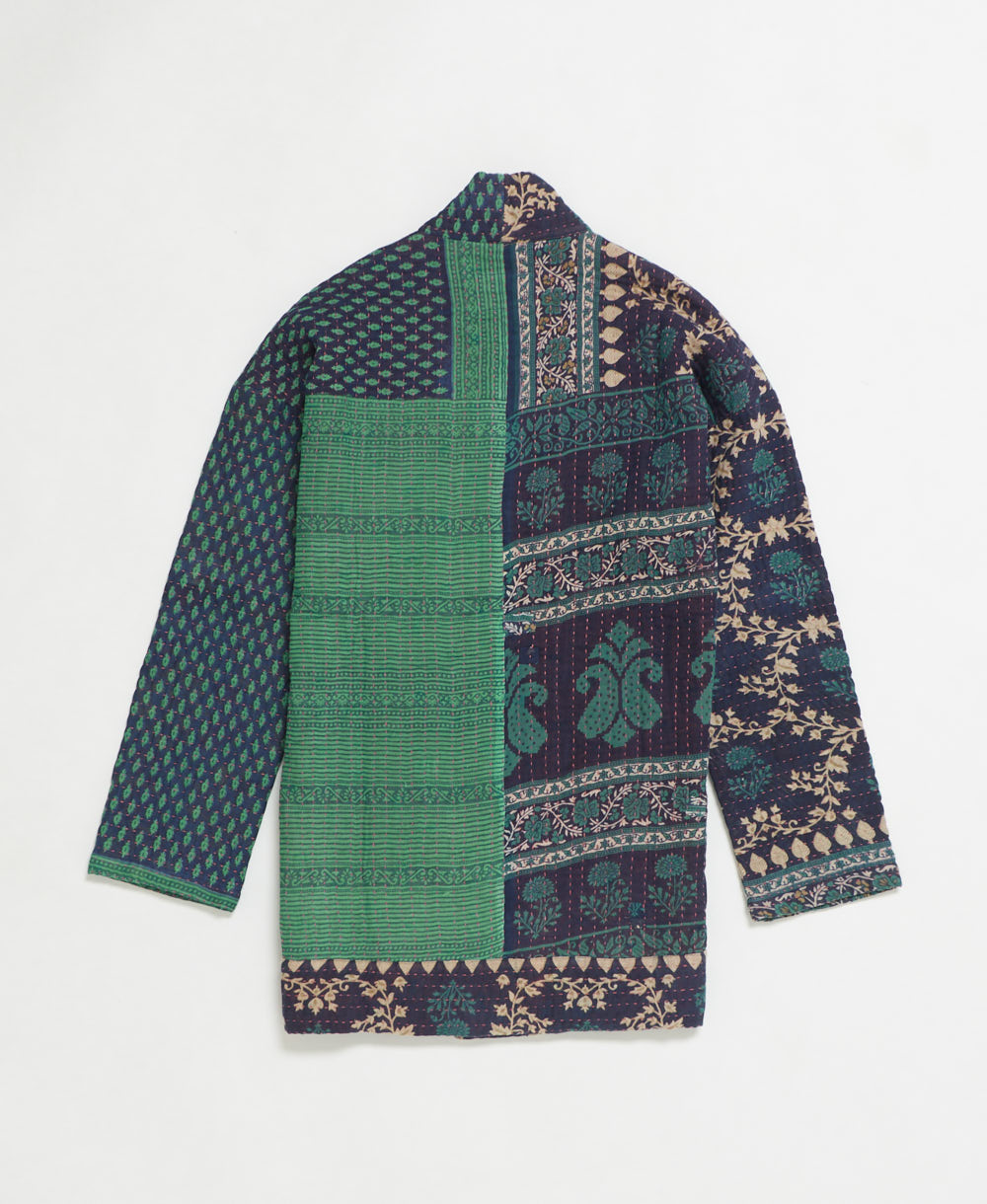 handmade open front cocoon quilted jacket