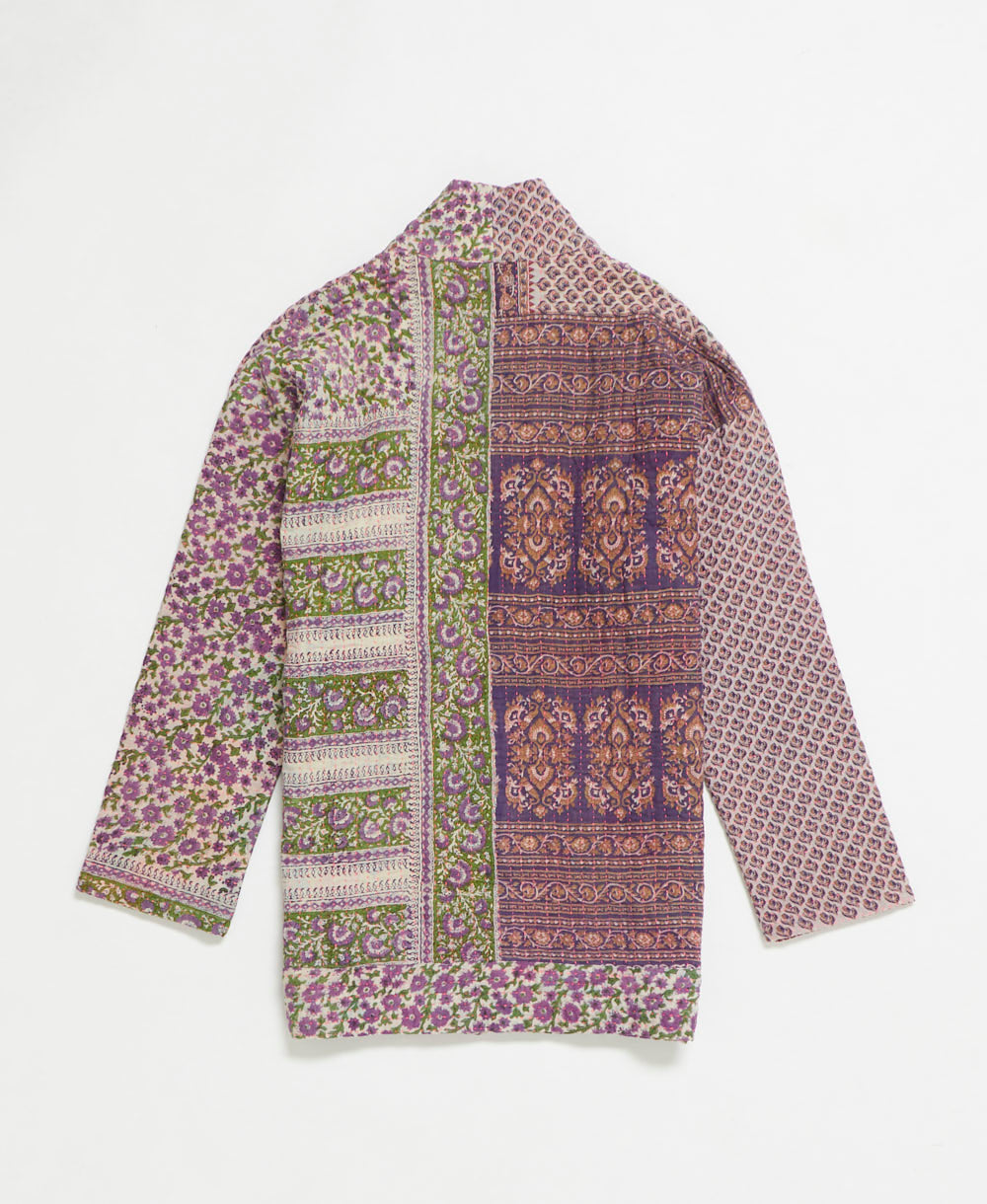 handmade open front cocoon quilted jacket