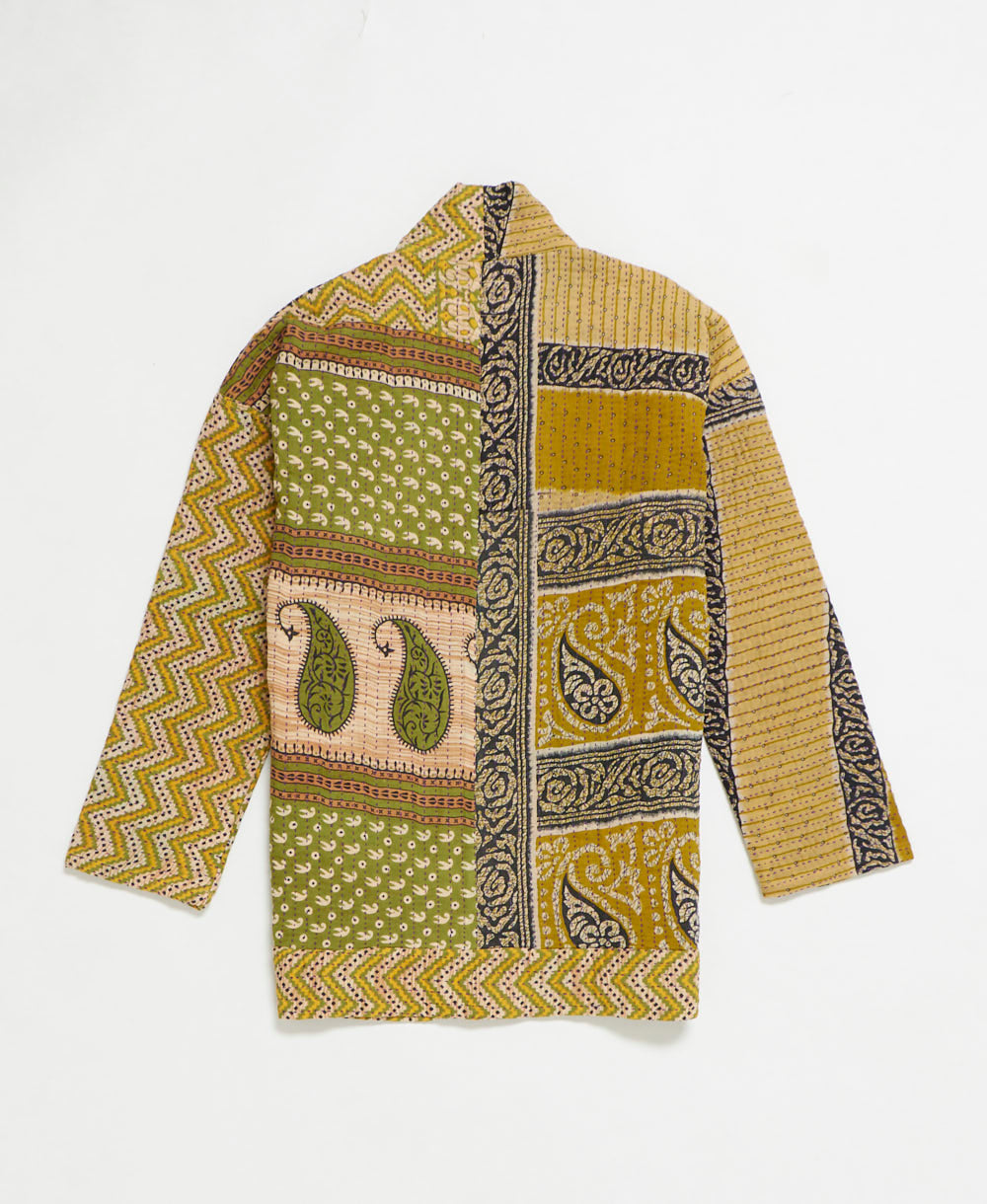 handmade open front cocoon quilted jacket