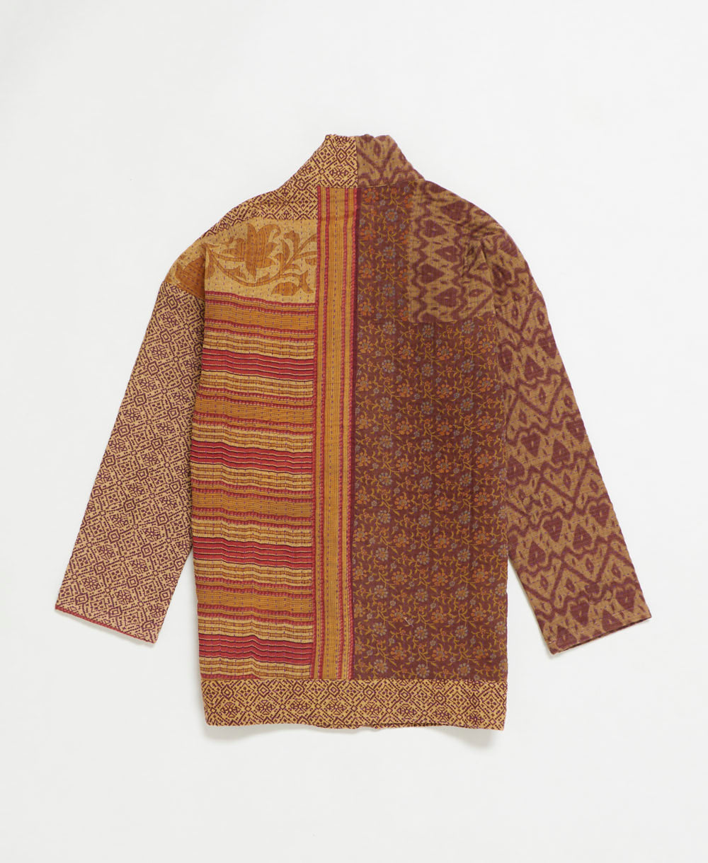 handmade open front cocoon quilted jacket