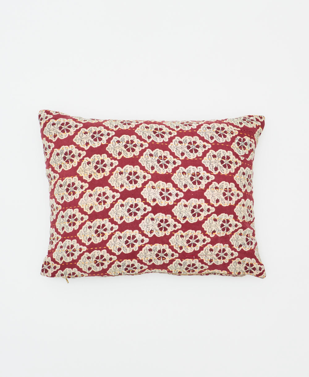 small pillow handmade in India from vintage cotton fabrics