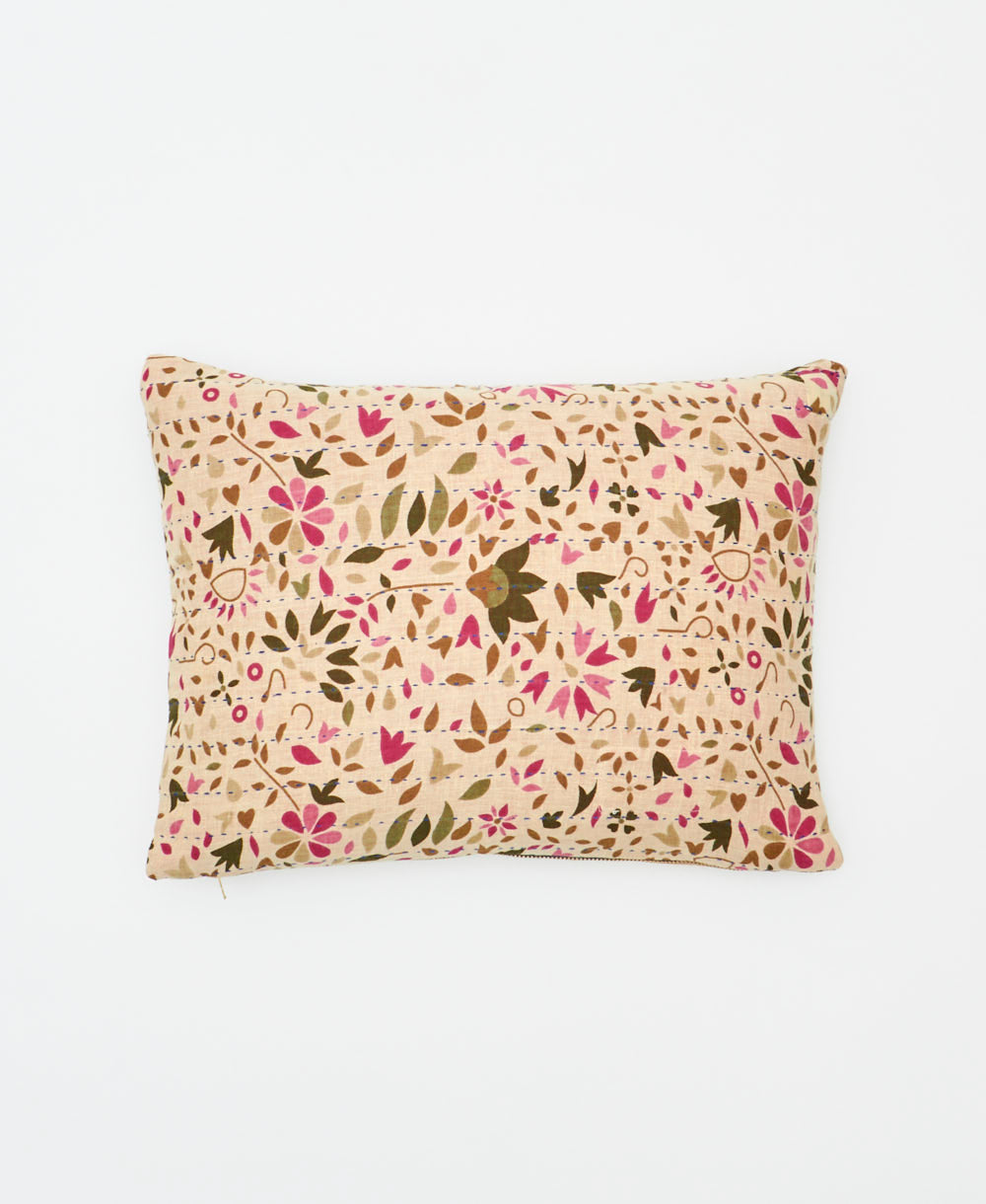 small pillow handmade in India from vintage cotton fabrics