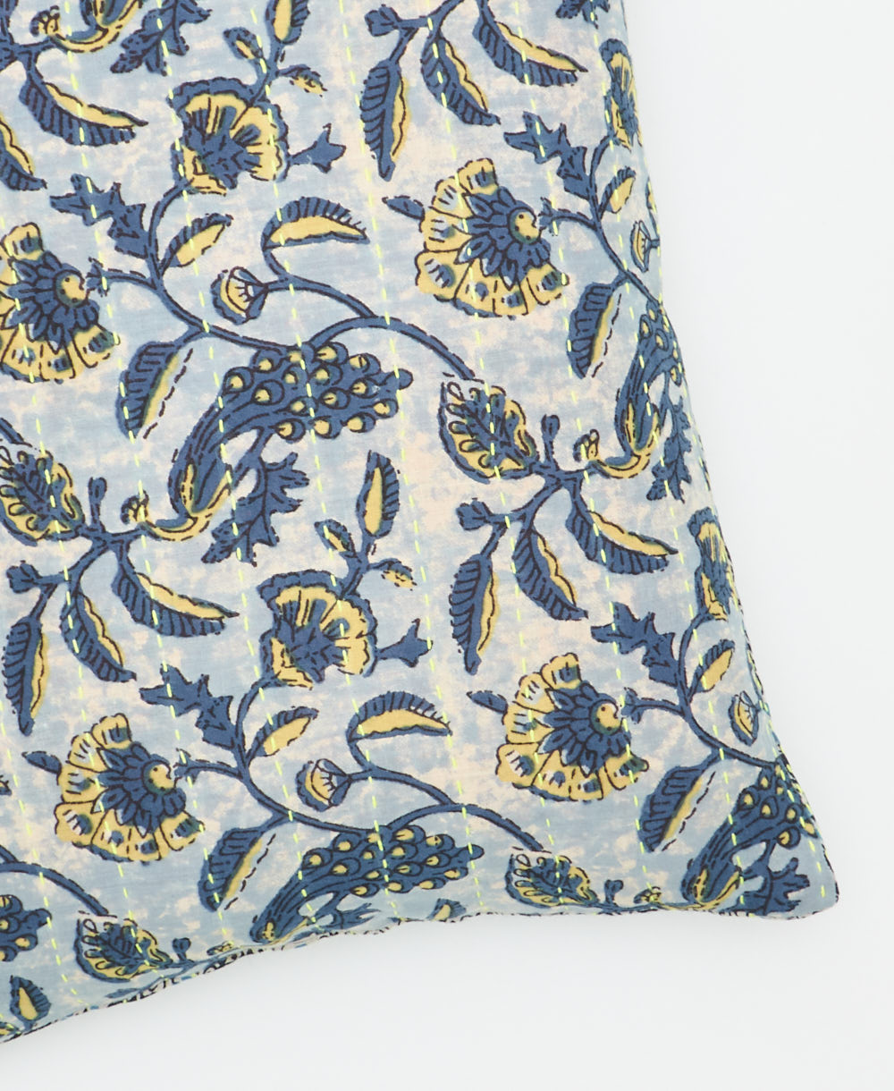 kantha embroidery on small throw pillow