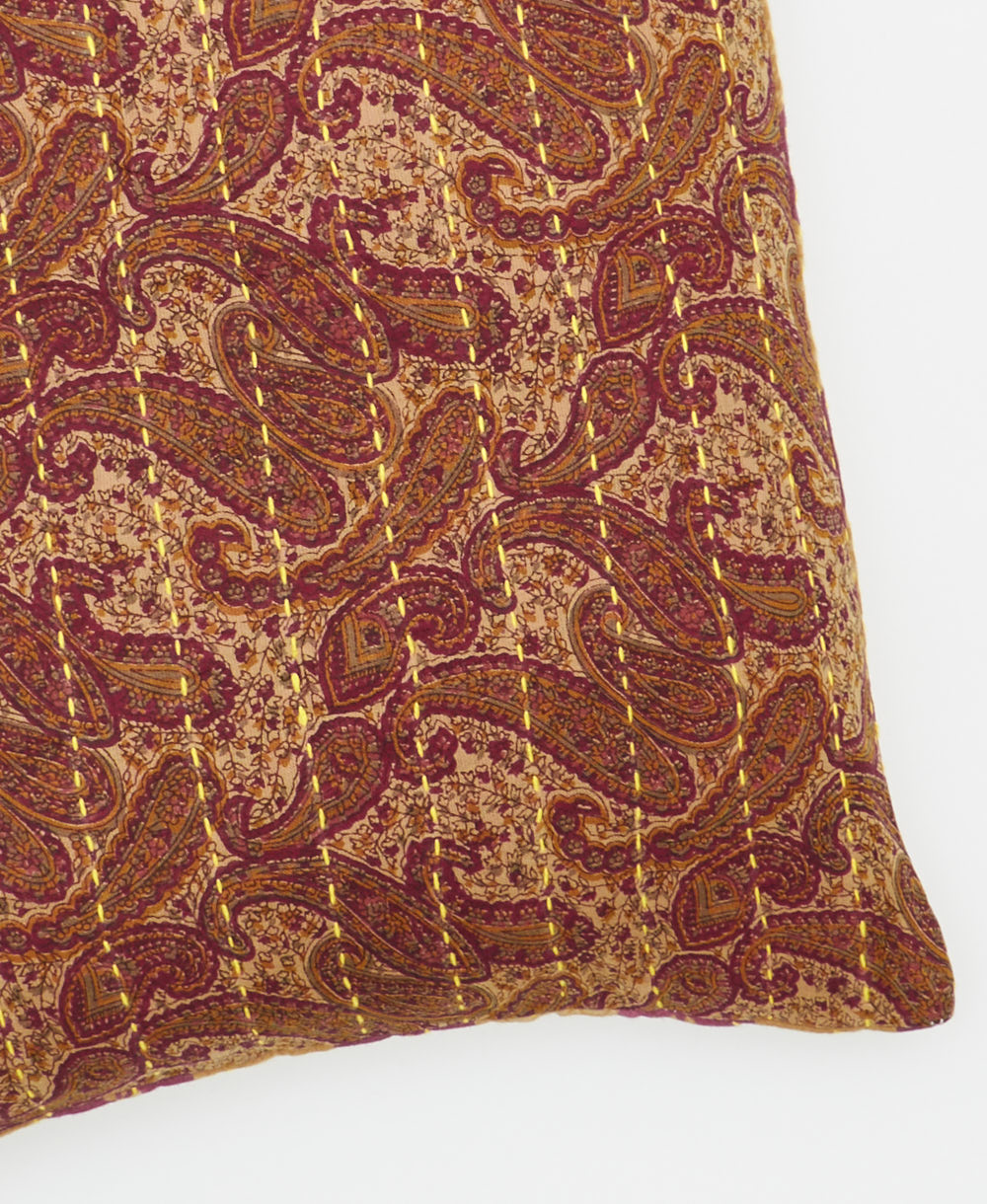 kantha embroidery on small throw pillow