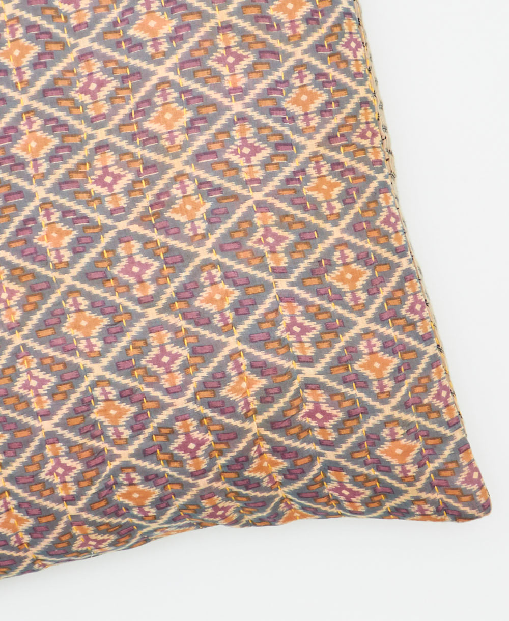 kantha embroidery on small throw pillow