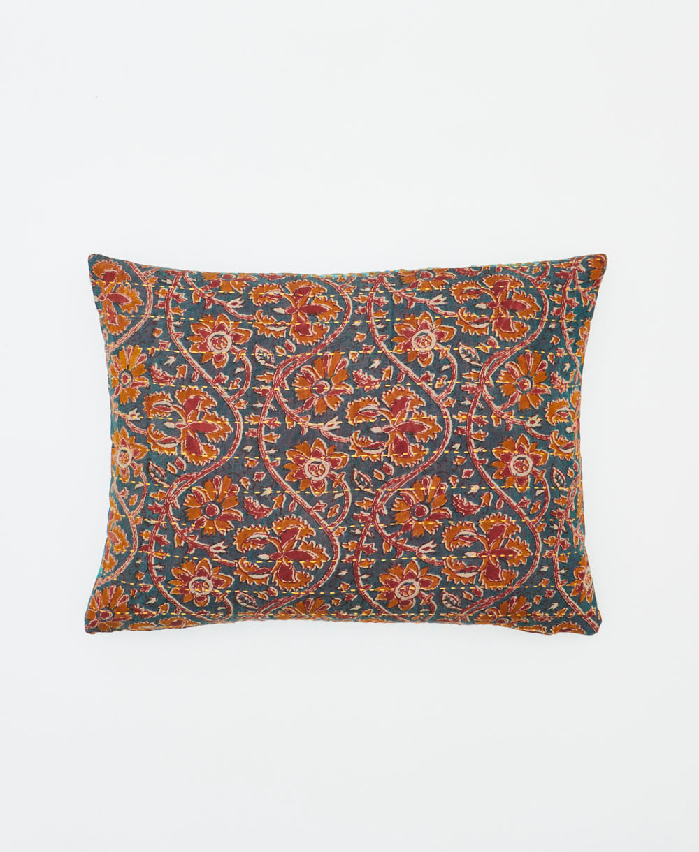 small pillow handmade in India from vintage cotton fabrics