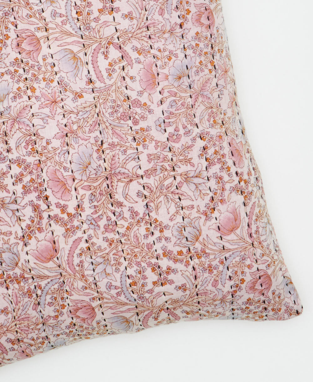 kantha embroidery on small throw pillow