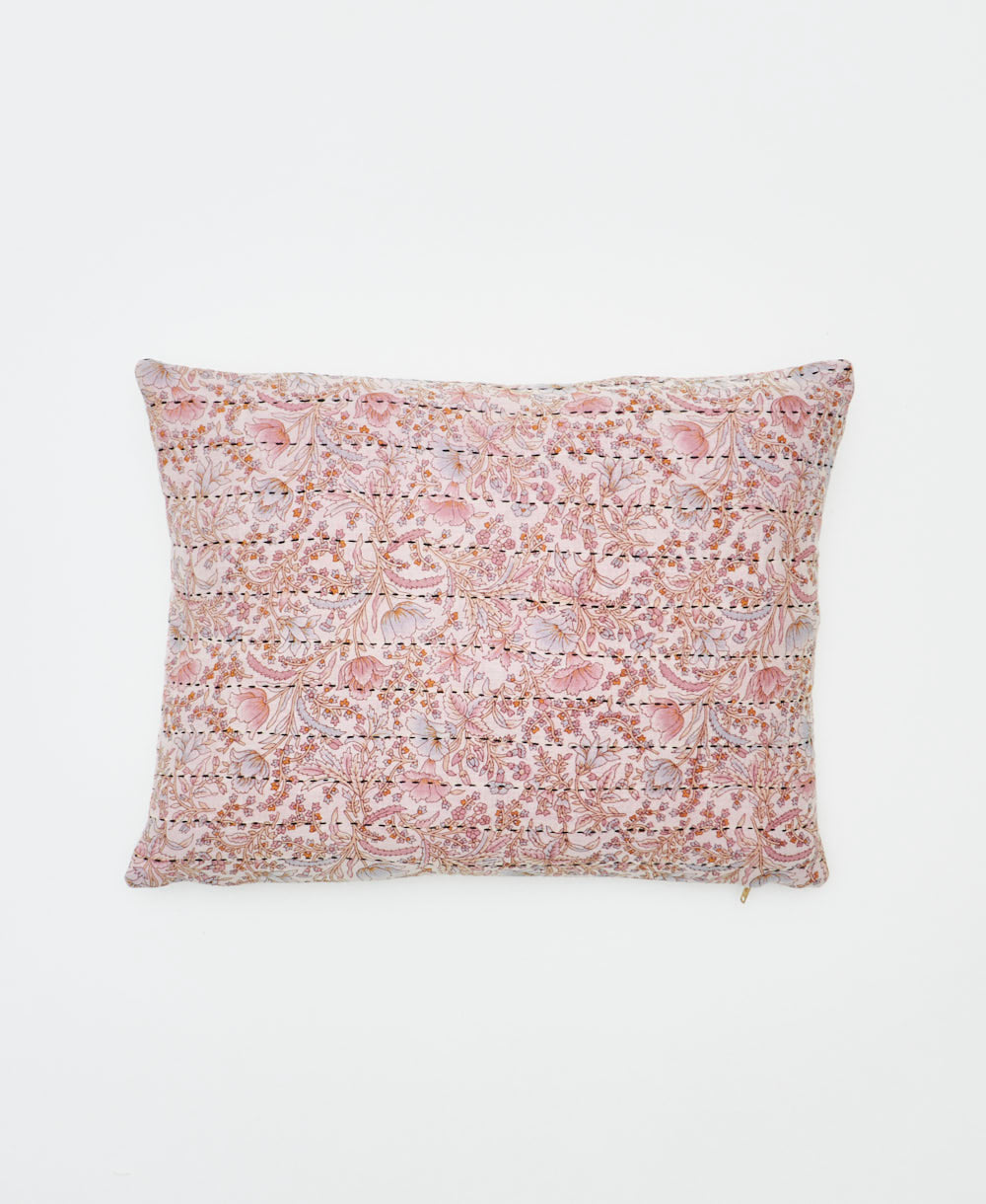 small pillow handmade in India from vintage cotton fabrics