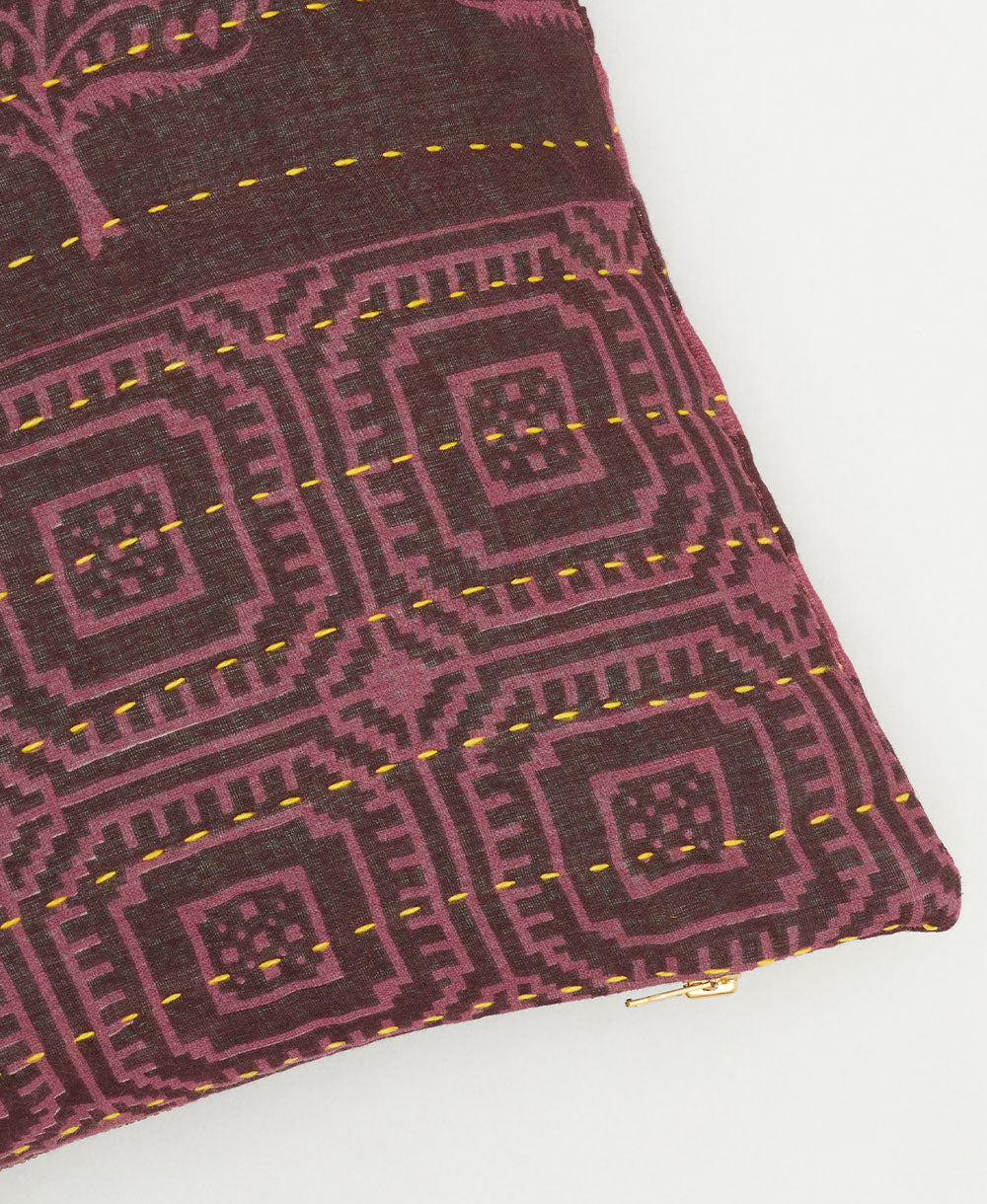 kantha embroidery on small throw pillow