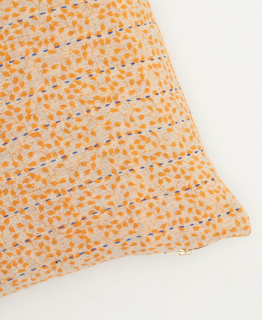 kantha embroidery on small throw pillow