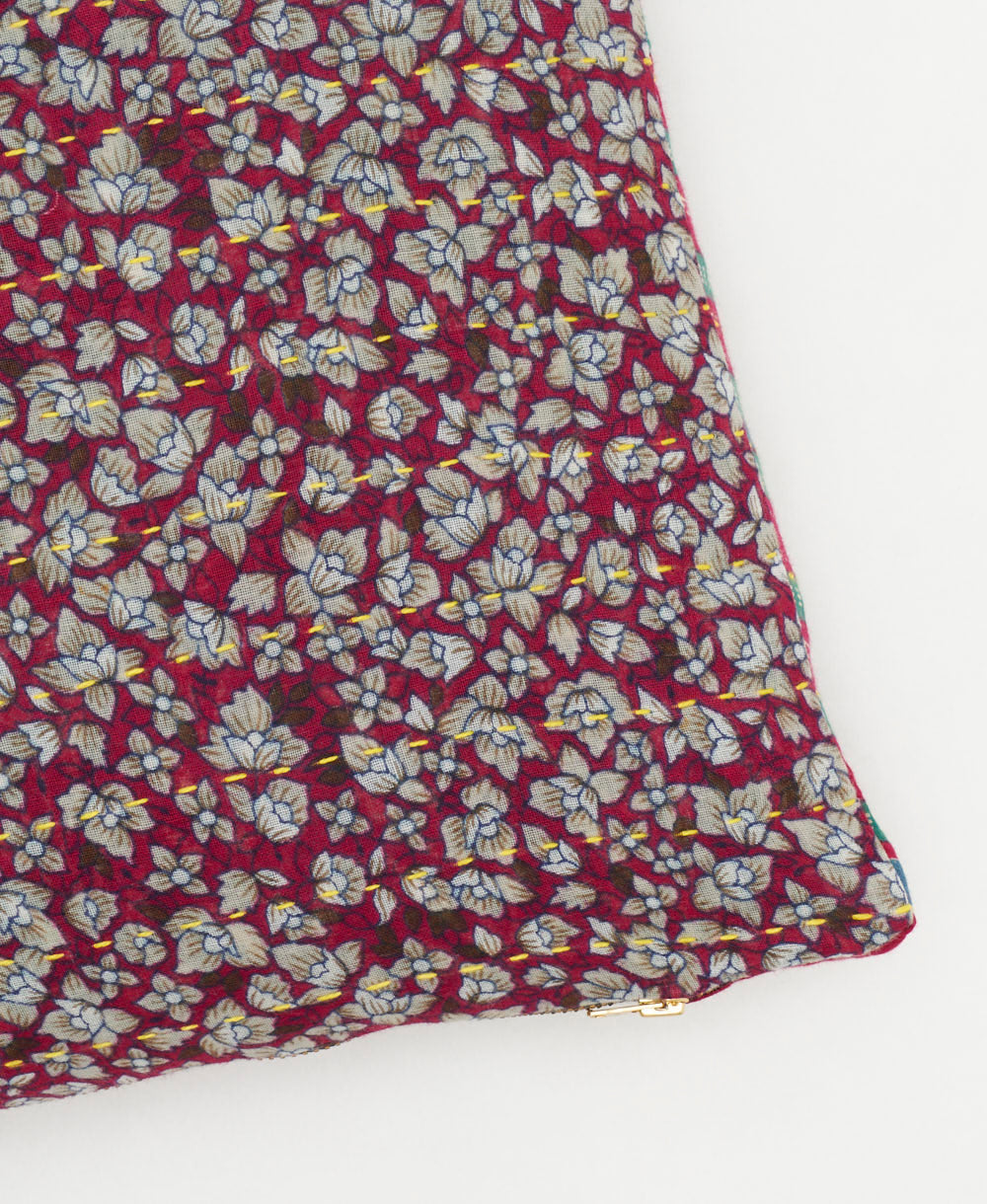 kantha embroidery on small throw pillow