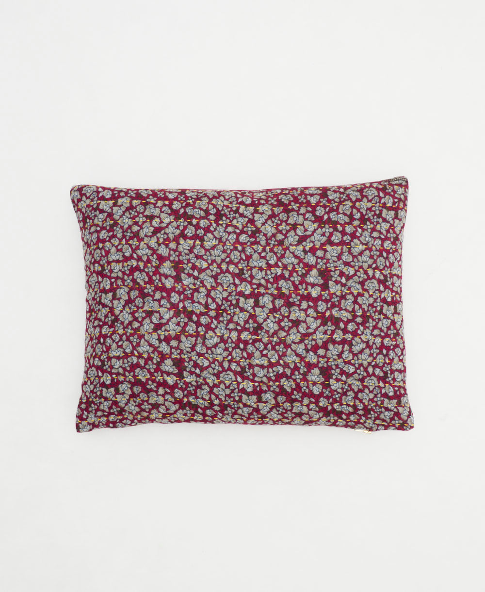 small pillow with bold print handmade in India from vintage cotton fabrics