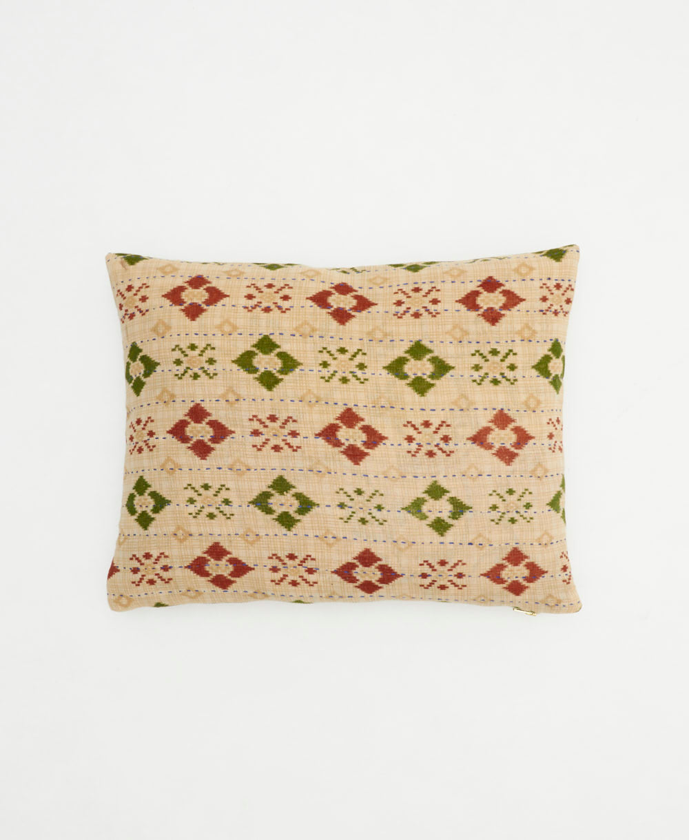 small pillow with bold print handmade in India from vintage cotton fabrics