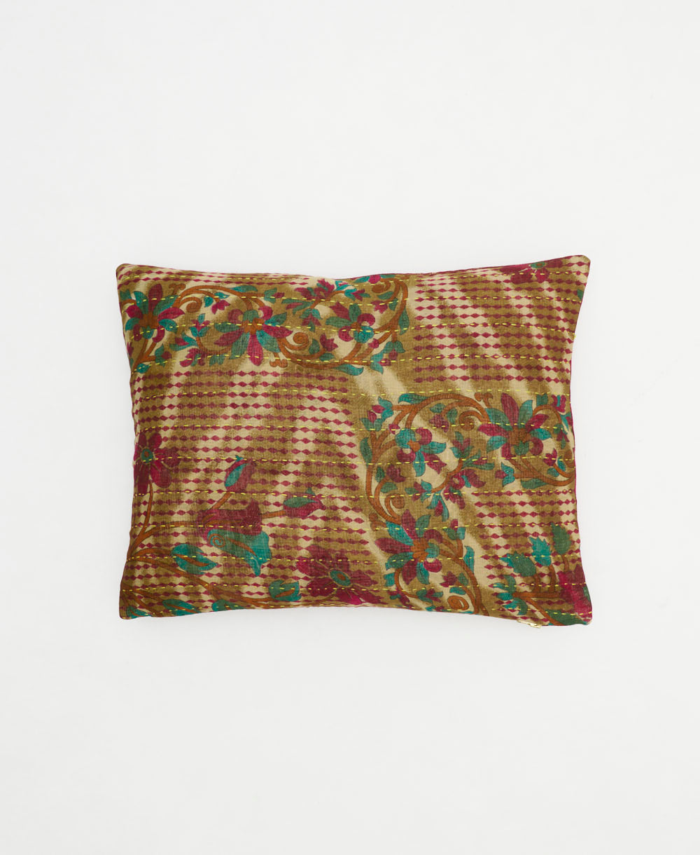 small pillow with bold print handmade in India from vintage cotton fabrics