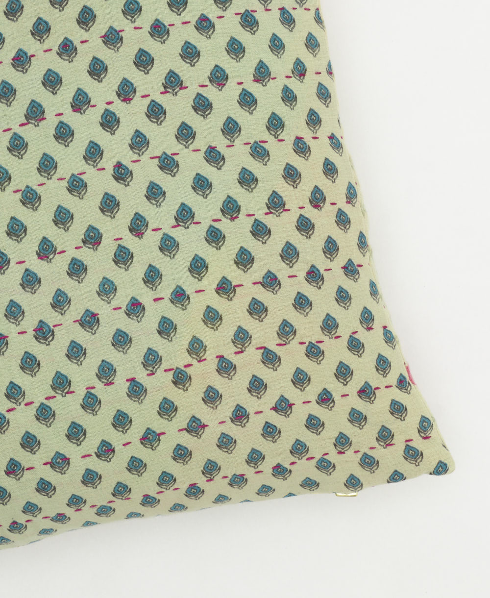 kantha embroidery on small throw pillow
