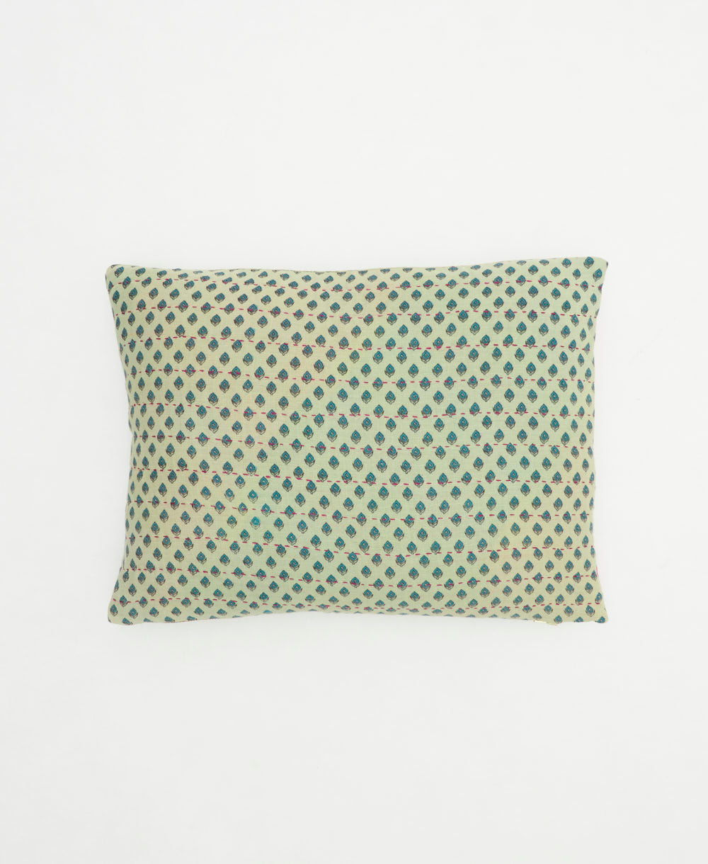 small pillow with bold print handmade in India from vintage cotton fabrics