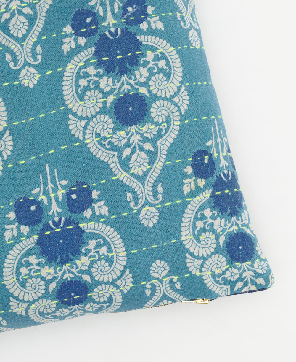 kantha embroidery on small throw pillow