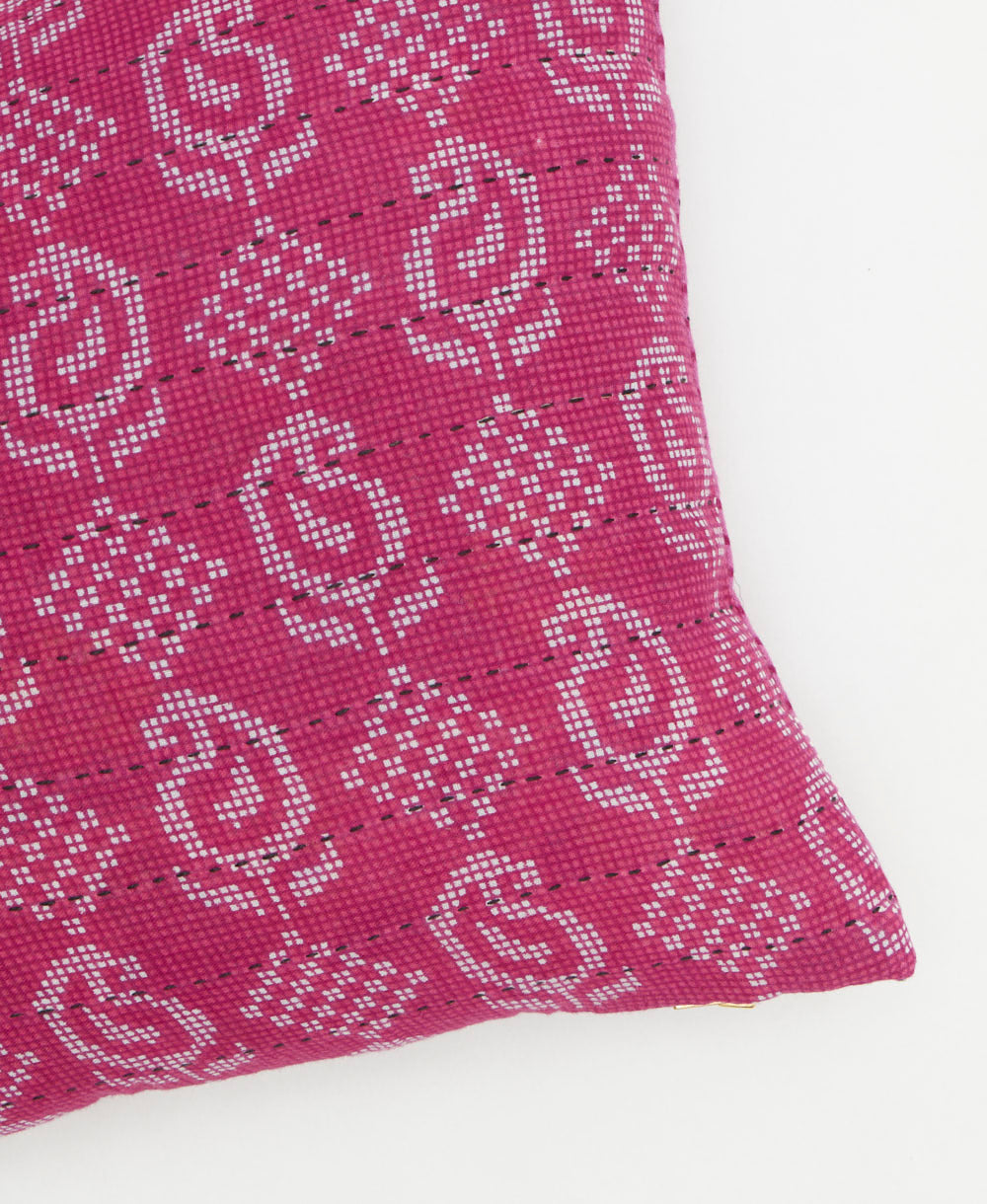 kantha embroidery on small throw pillow