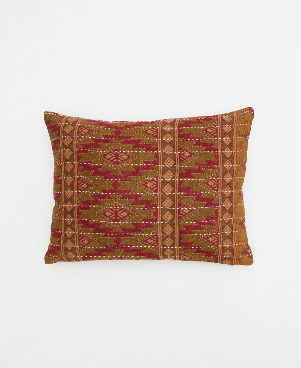 small pillow handmade in India from vintage cotton fabrics