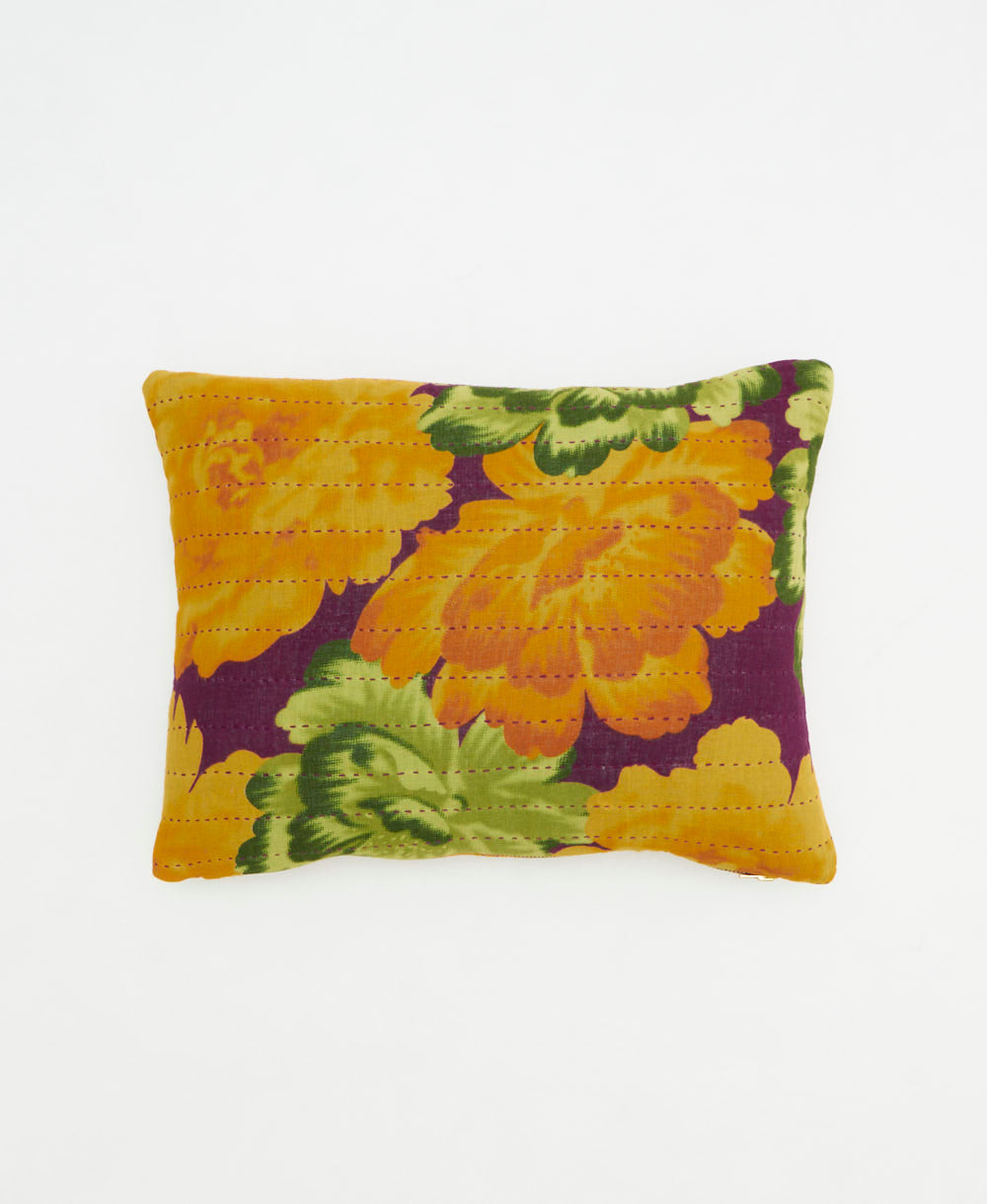 small pillow handmade in India from vintage cotton fabrics