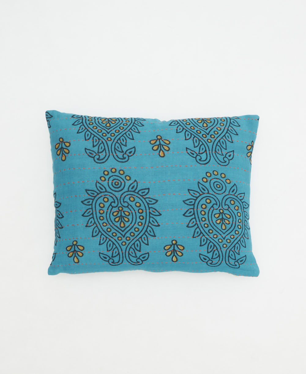 small pillow handmade in India from vintage cotton fabrics