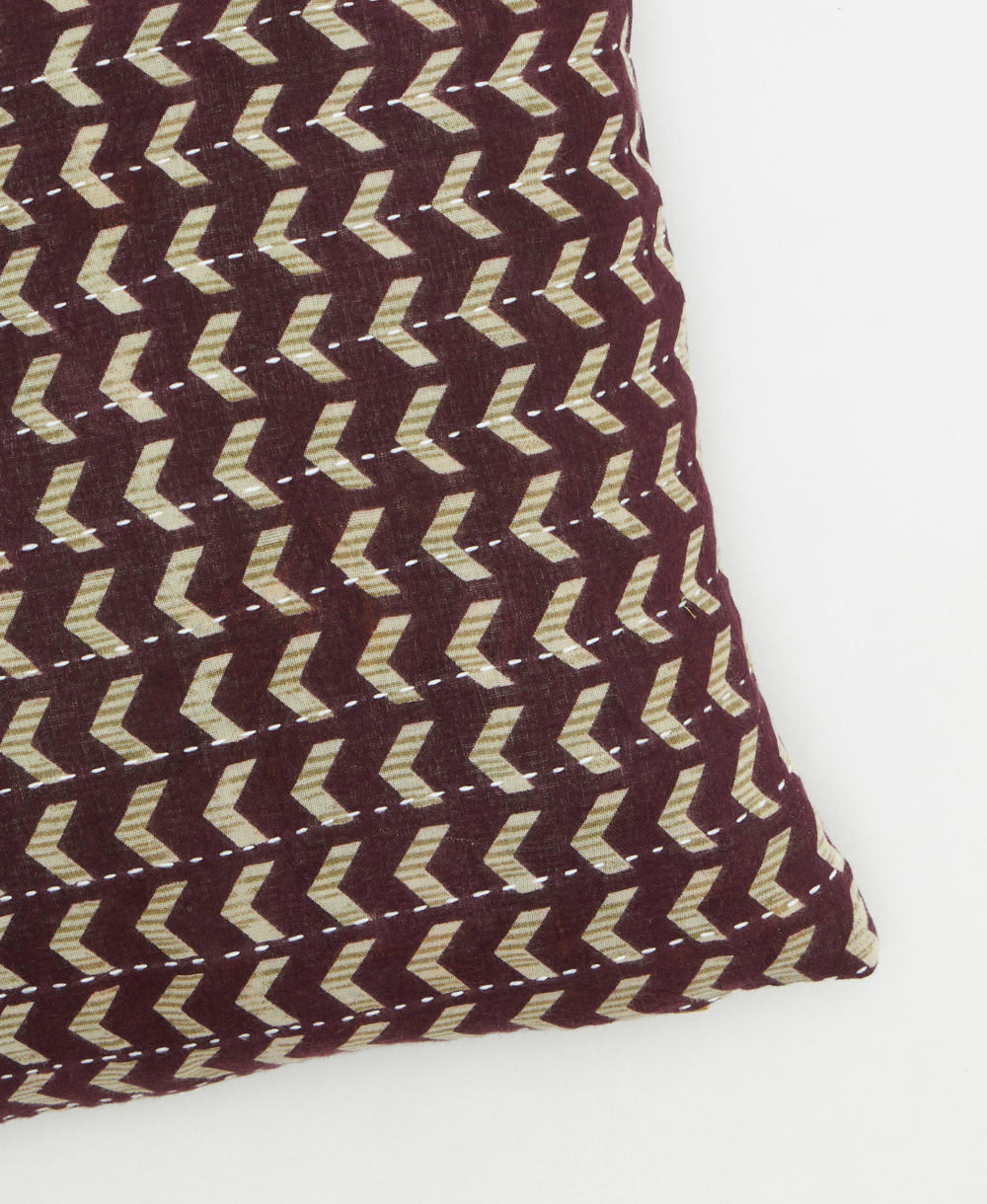 kantha embroidery on small throw pillow