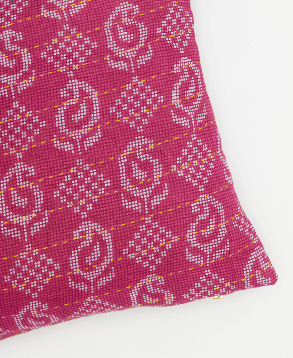 kantha embroidery on small throw pillow