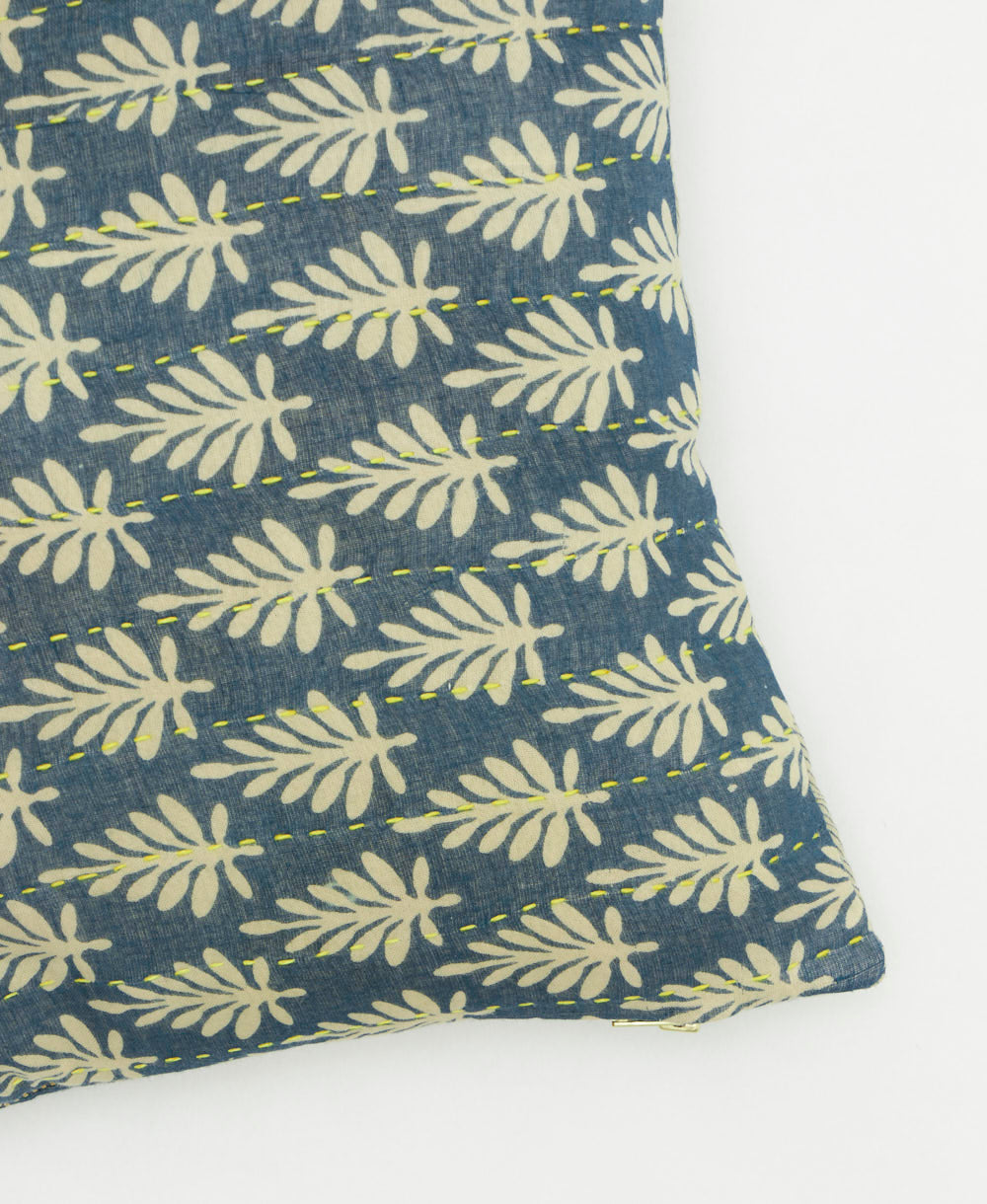 kantha embroidery on small throw pillow