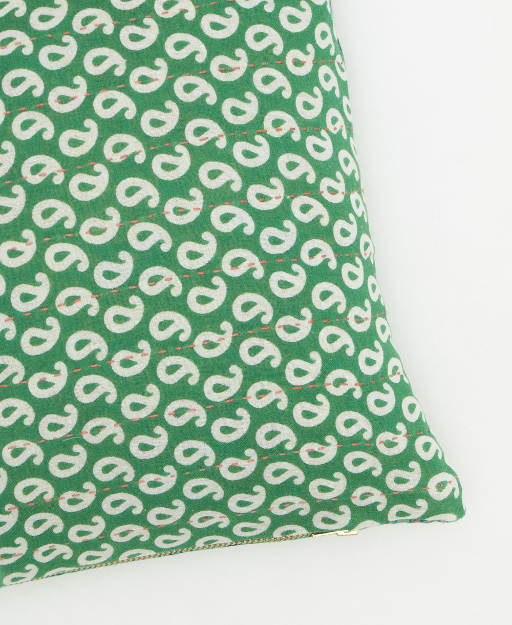 kantha embroidery on small throw pillow