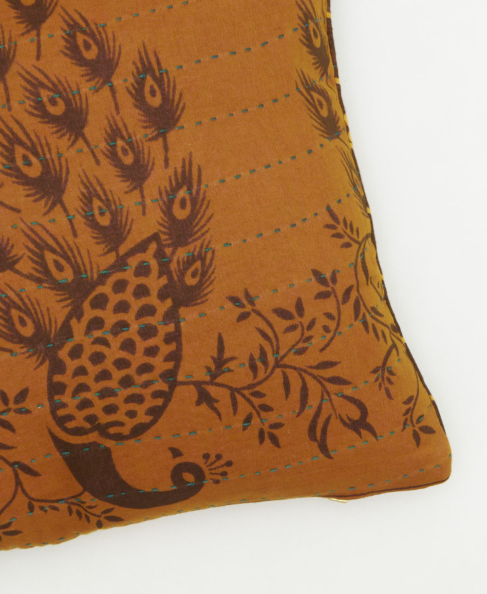 kantha embroidery on small throw pillow