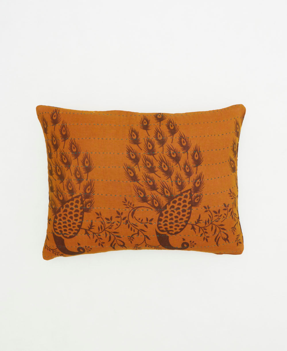 small pillow handmade in India from vintage cotton fabrics