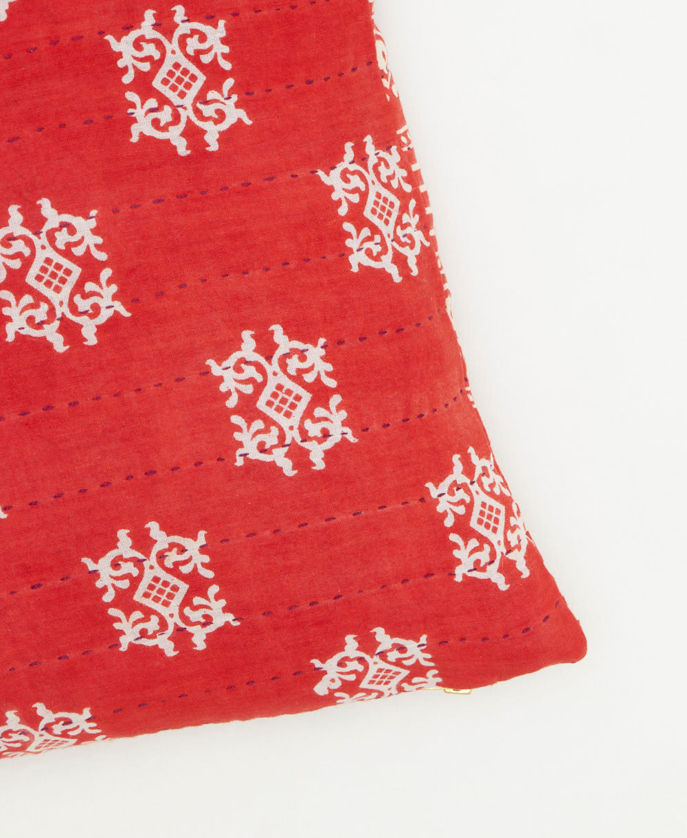 kantha embroidery on small throw pillow