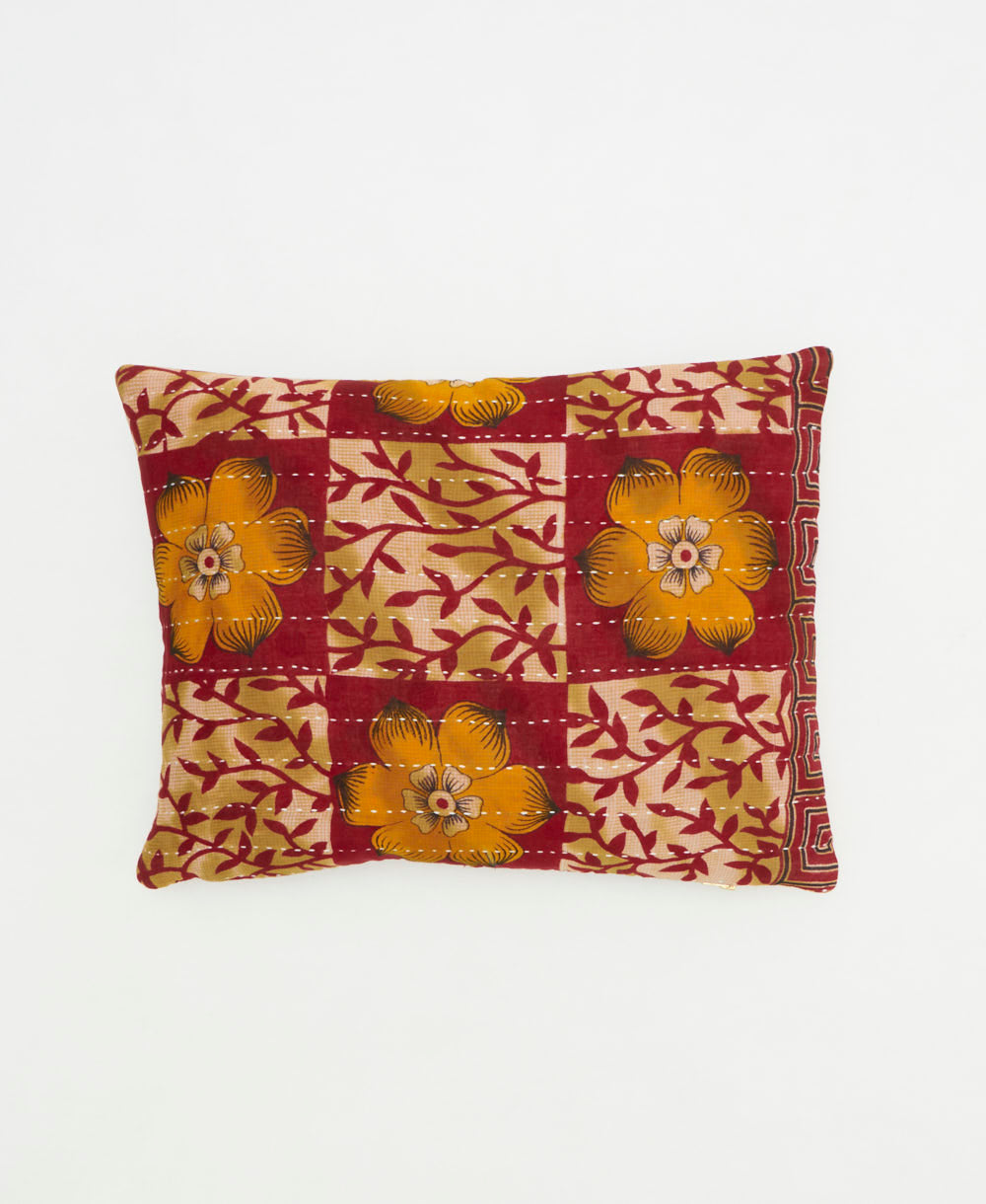 small pillow handmade in India from vintage cotton fabrics