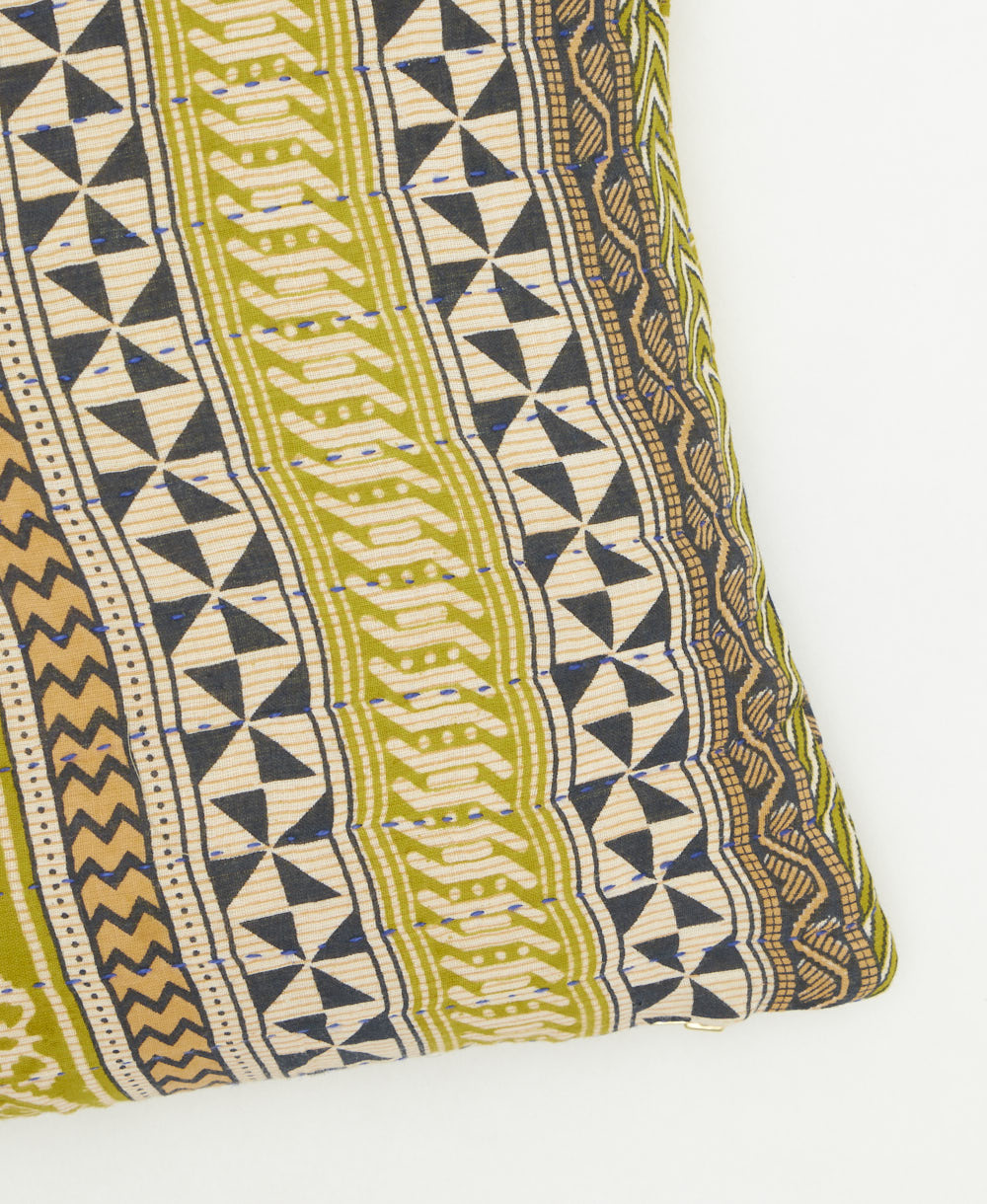 kantha embroidery on small throw pillow