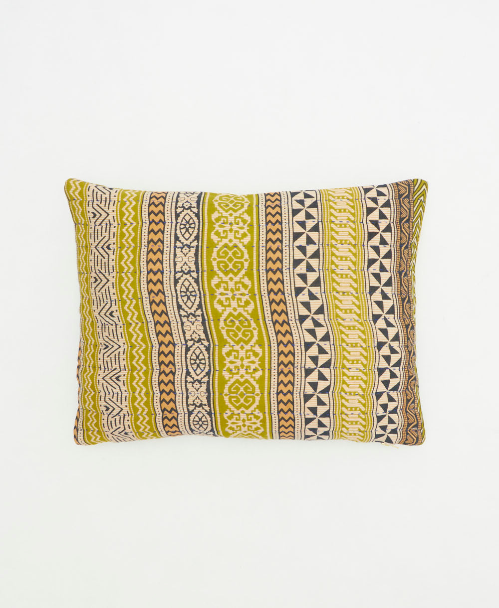 small pillow handmade in India from vintage cotton fabrics