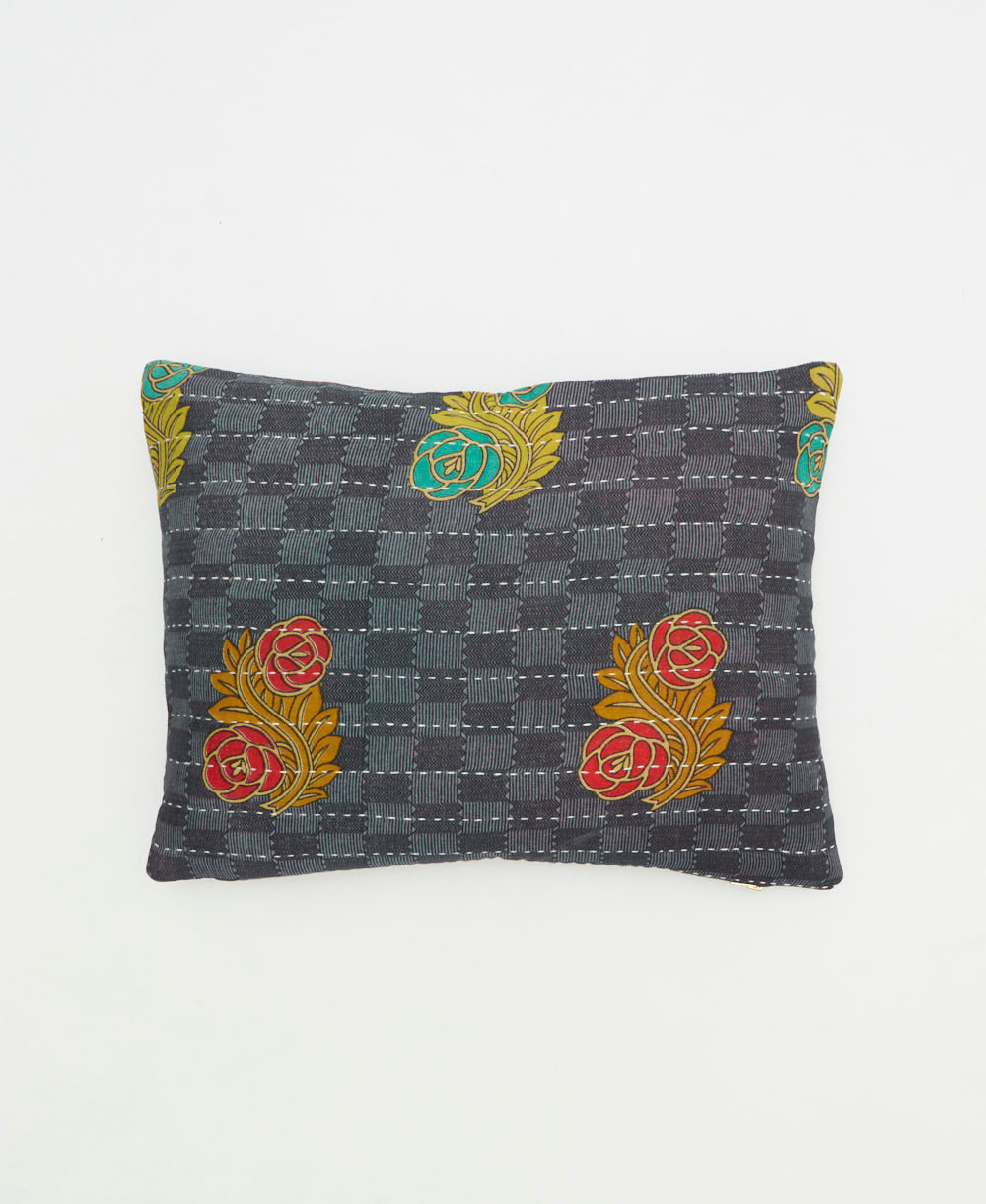 small pillow handmade in India from vintage cotton fabrics
