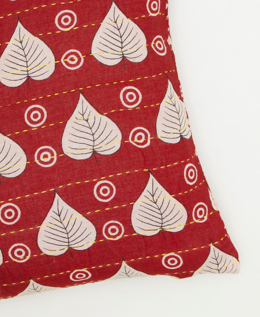 kantha embroidery on small throw pillow