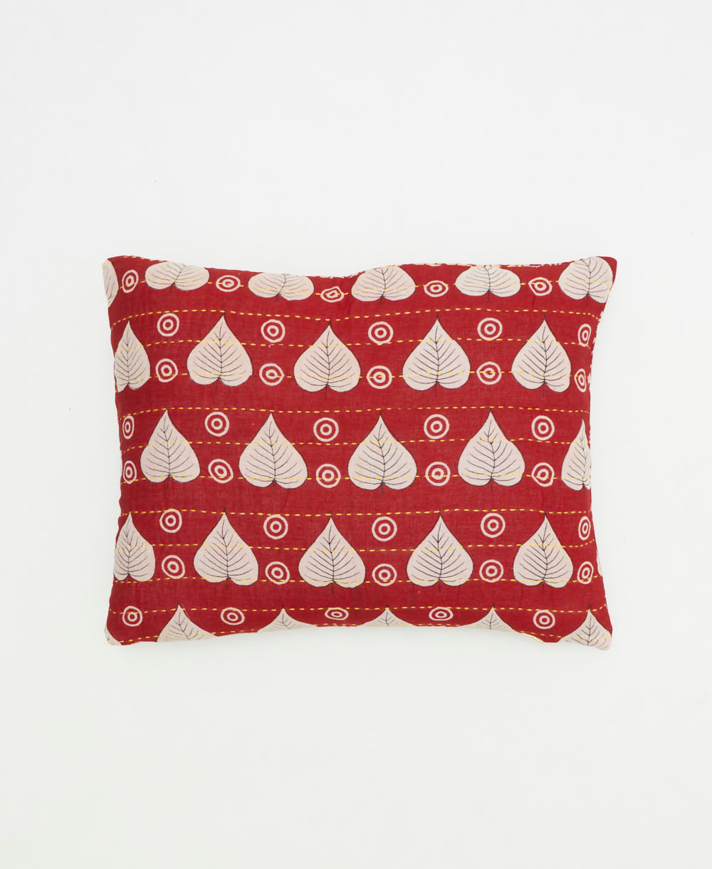 small pillow handmade in India from vintage cotton fabrics