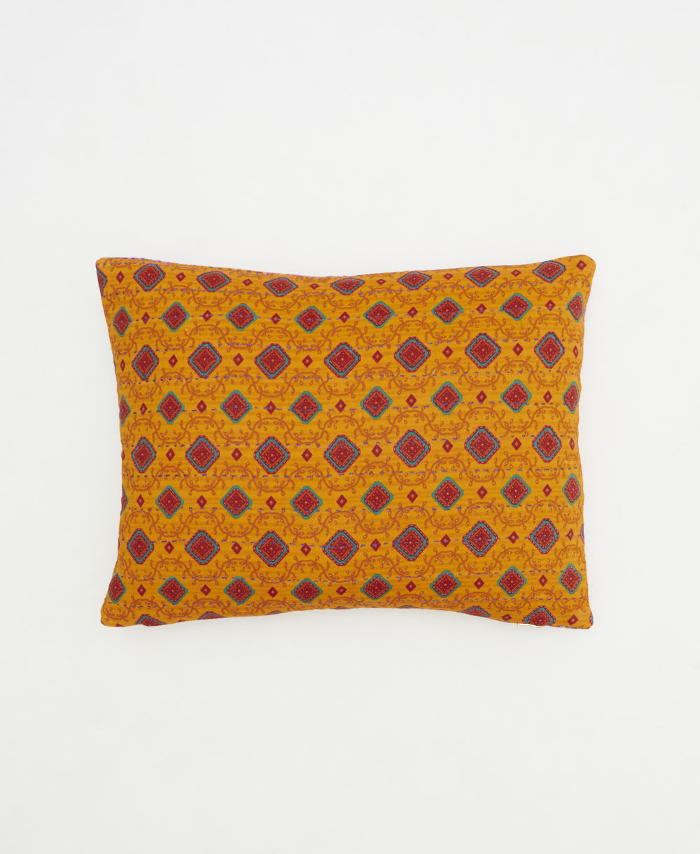 small pillow handmade in India from vintage cotton fabrics
