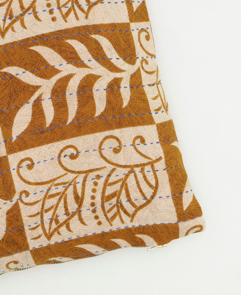 kantha embroidery on small throw pillow