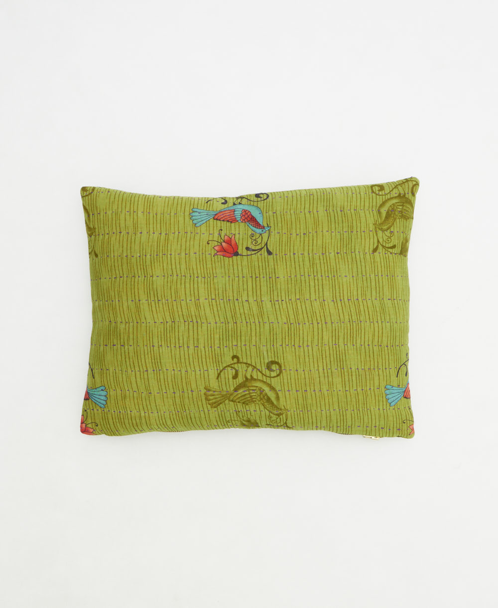 small pillow handmade in India from vintage cotton fabrics