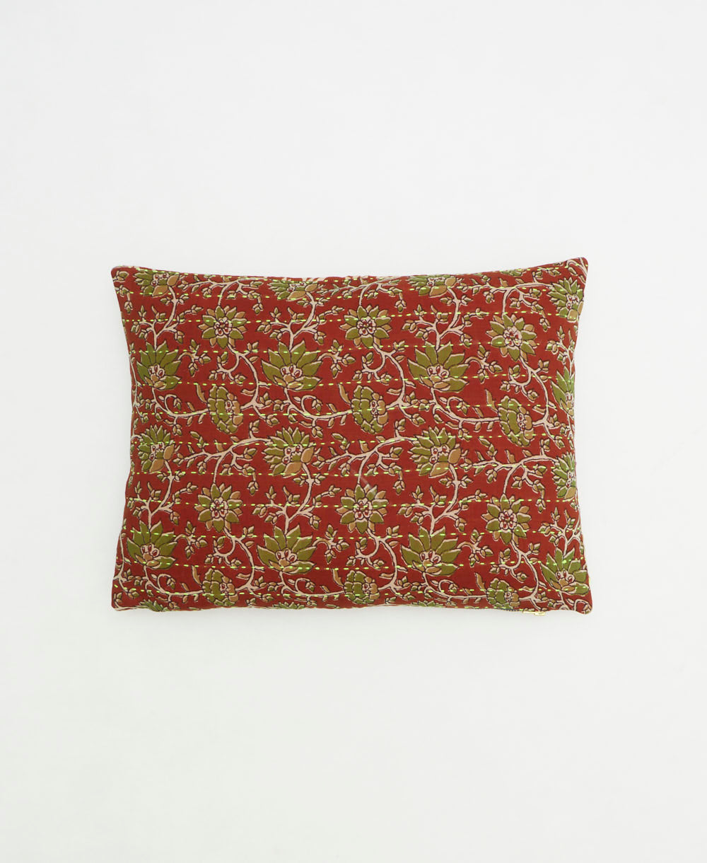 small pillow handmade in India from vintage cotton fabrics