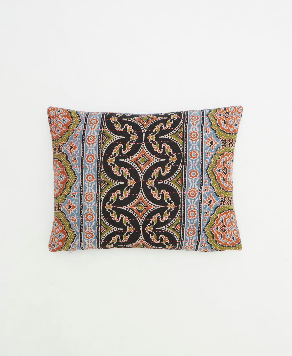 small pillow handmade in India from vintage cotton fabrics