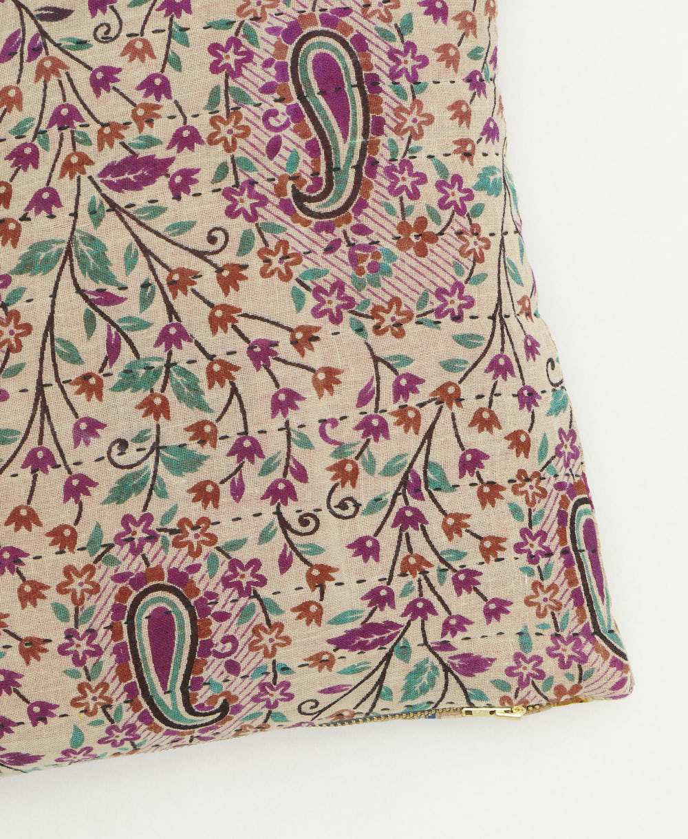 kantha embroidery on small throw pillow