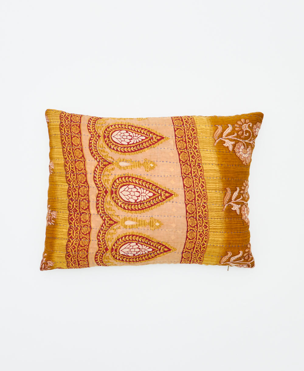 small pillow handmade in India from vintage cotton fabrics