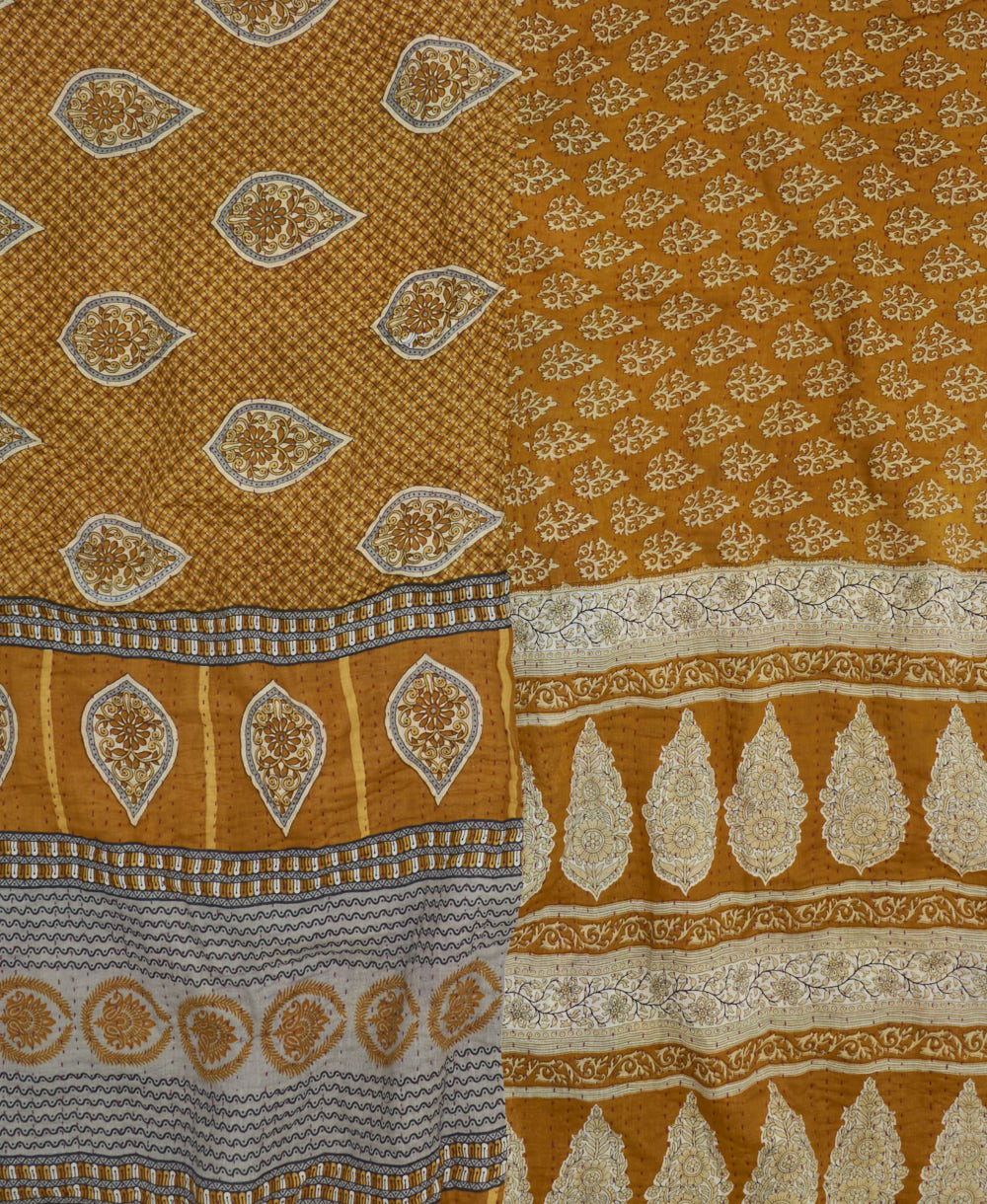 soft king kantha blanket made from upcycled vintage cotton saris