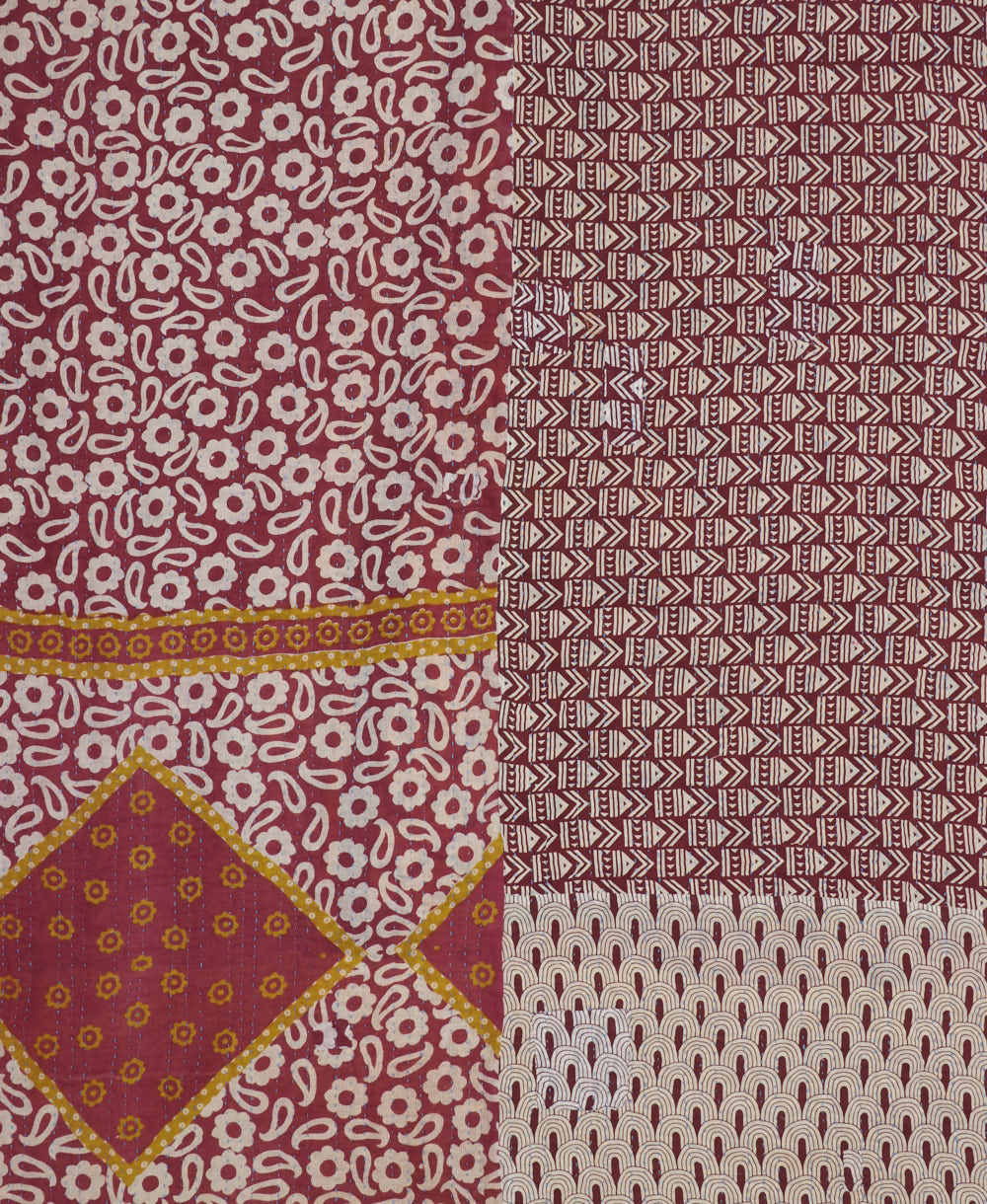 soft king kantha blanket made from upcycled vintage cotton saris