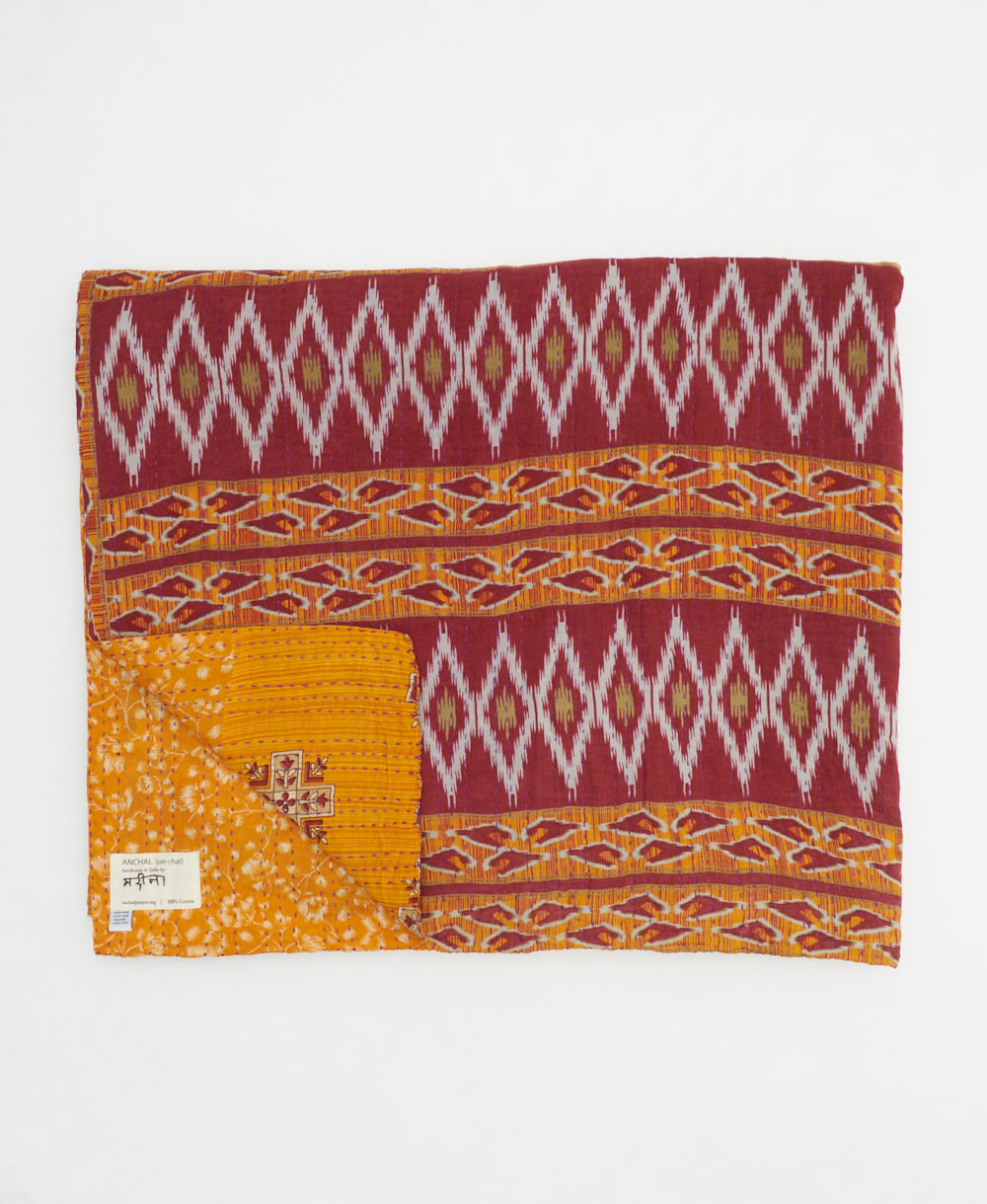 quilted throw in king size handmade in India by Anchal artisans