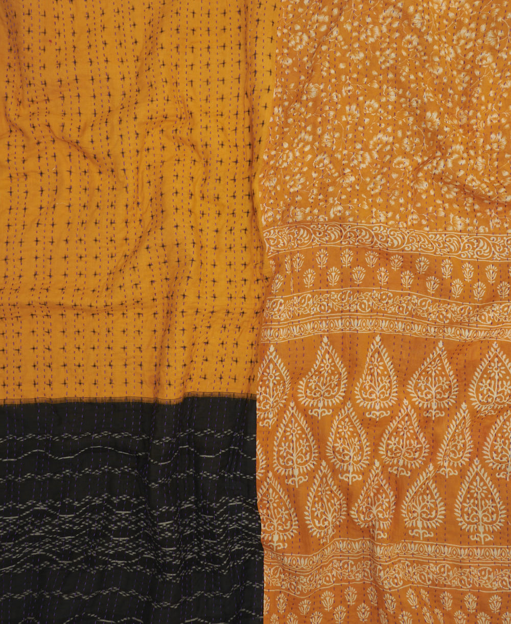 soft king kantha blanket made from upcycled vintage cotton saris